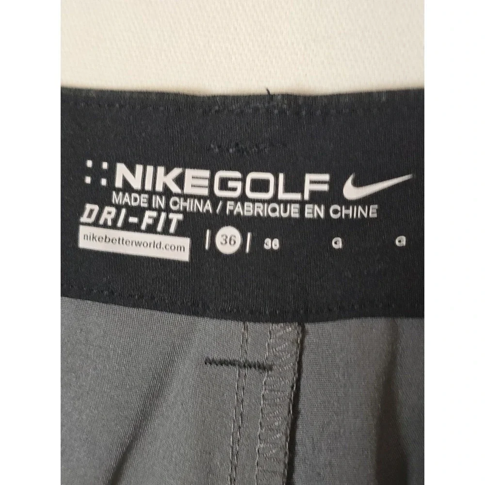 Nike Golf Mens Size 36 Dri-Fit Tour Performance Shorts Black Grey Check 11 In
